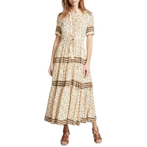 Free People Rare Feelings Maxi Dress in Neutral Cream Size Extra Small - Picture 1 of 12